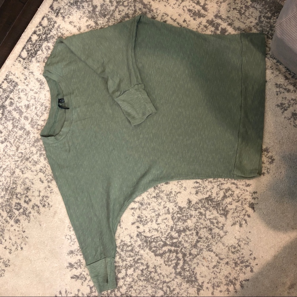 Green bat wing style top, versatile!